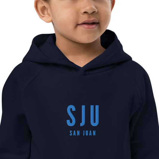Kid's Sustainable Hoodie - Aqua Blue • SJU San Juan • YHM Designs - Image 02
