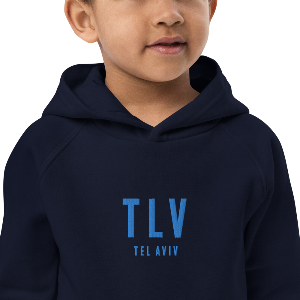 Kid's Sustainable Hoodie - Aqua Blue • TLV Tel Aviv • YHM Designs - Image 06