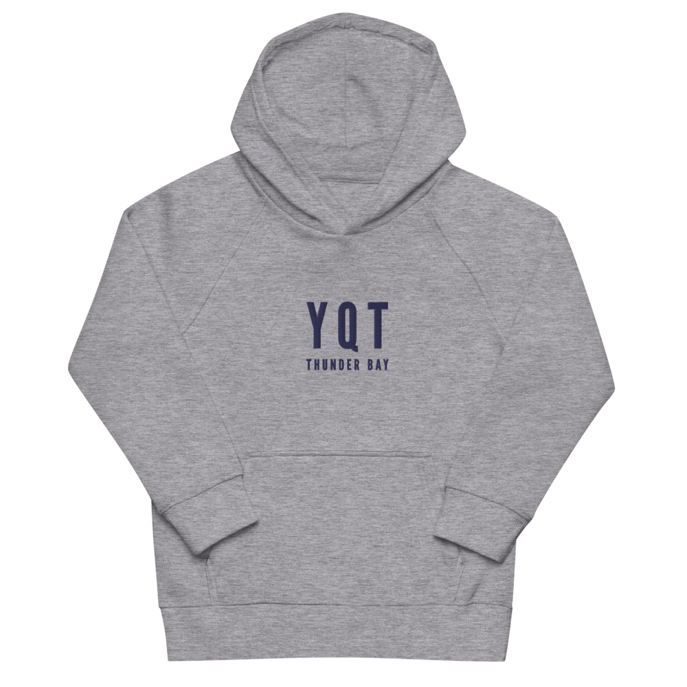 Kid's Sustainable Hoodie - Navy Blue • YQT Thunder Bay • YHM Designs - Image 03