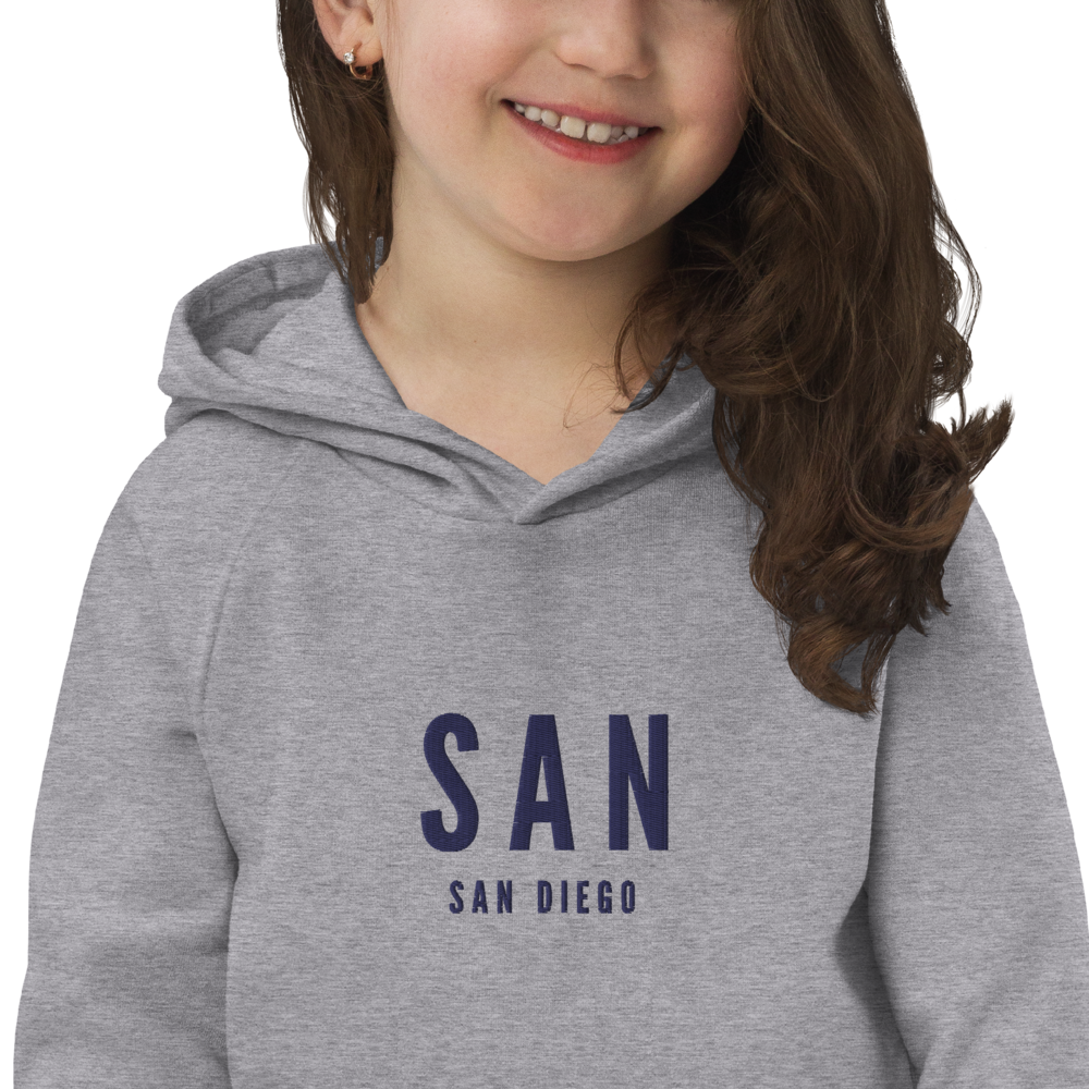 Kid's Sustainable Hoodie - Navy Blue • SAN San Diego • YHM Designs - Image 04