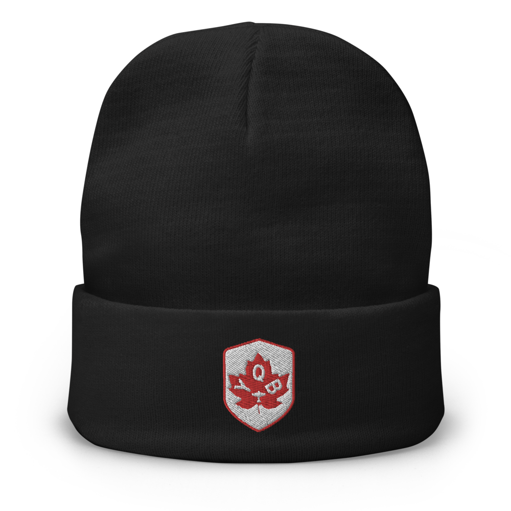 Maple Leaf Cuffed Beanie - Red/White • YQB Quebec City • YHM Designs - Image 08