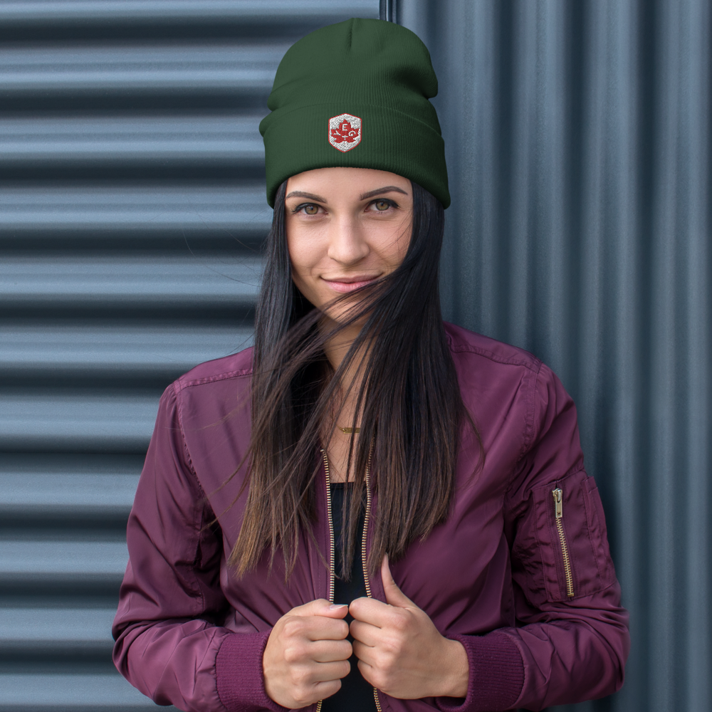 Maple Leaf Cuffed Beanie - Red/White • YEG Edmonton • YHM Designs - Image 07