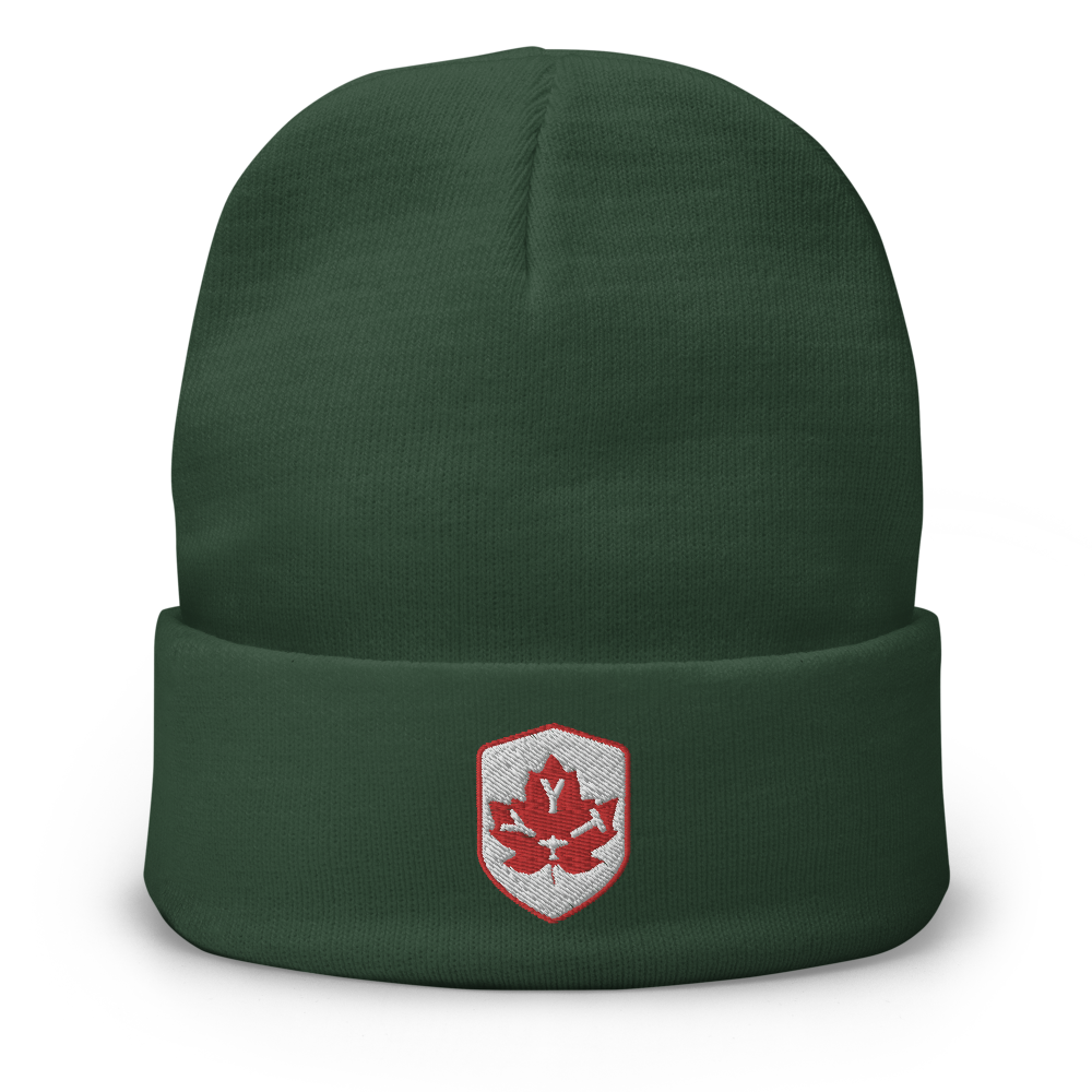 Maple Leaf Cuffed Beanie - Red/White • YYT St. John's • YHM Designs - Image 01