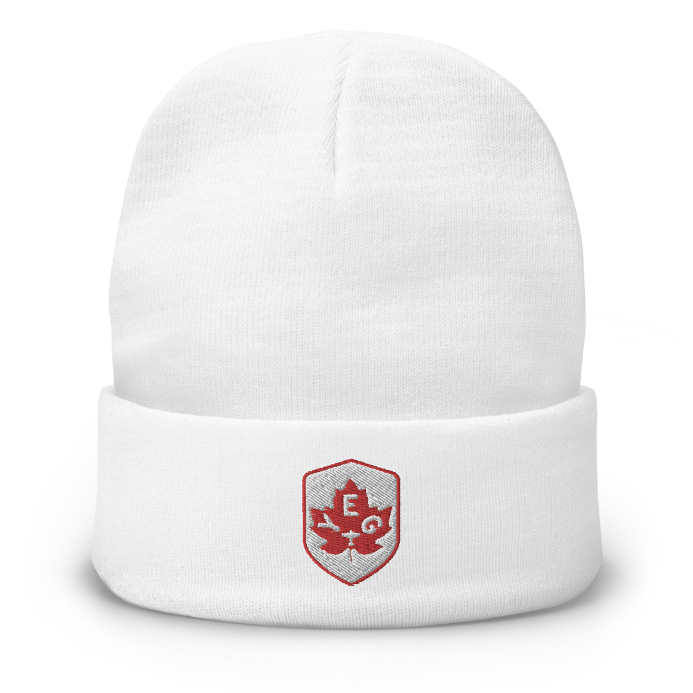 Maple Leaf Cuffed Beanie - Red/White • YEG Edmonton • YHM Designs - Image 12