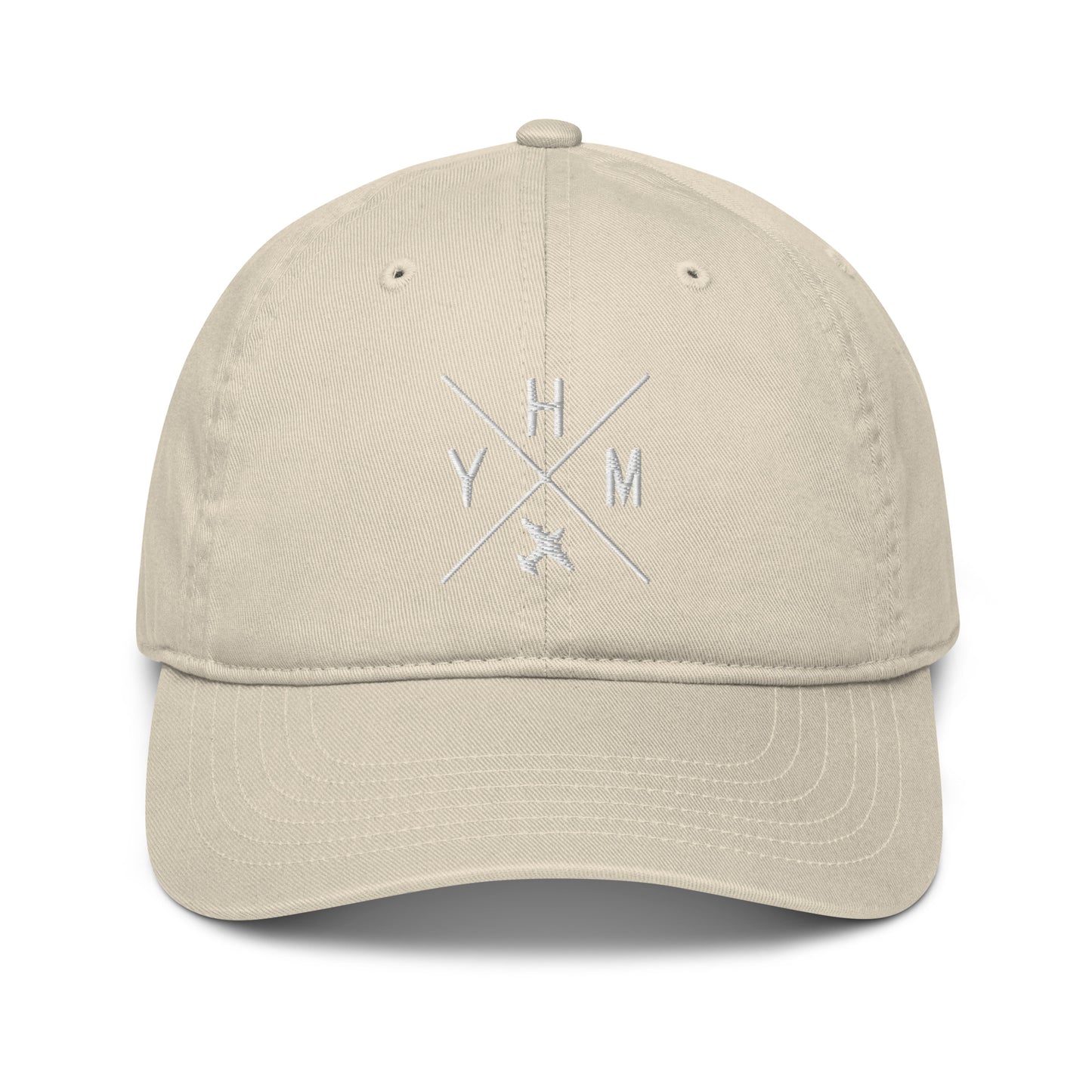 Crossed-X Organic Dad Hat • White Embroidery