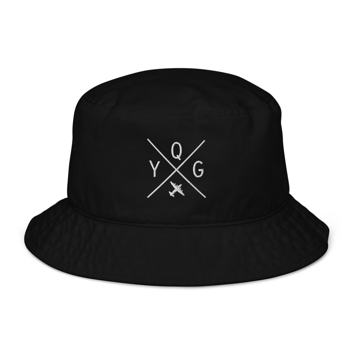 Crossed-X Organic Bucket Hat • YQG Windsor • YHM Designs - Image 01