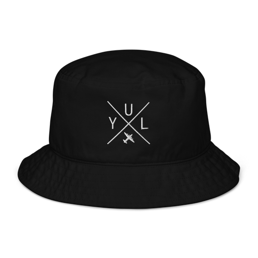 Crossed-X Organic Bucket Hat • YUL Montreal • YHM Designs - Image 01