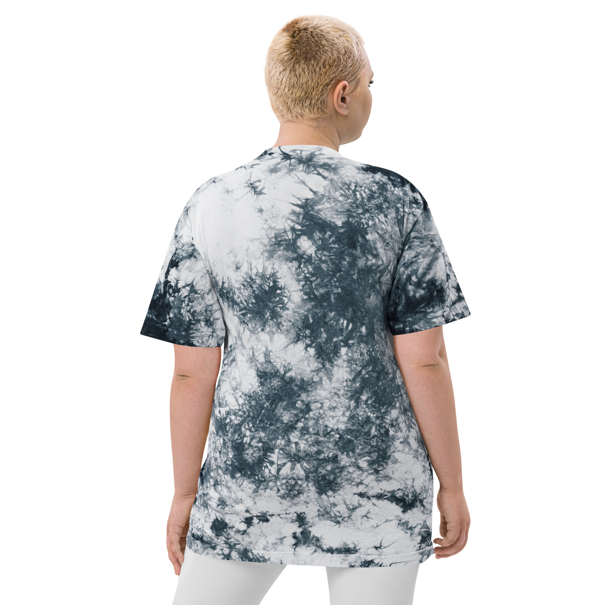 YHM Designs - YFB Iqaluit Oversized Tie-Dye T-Shirt - Crossed-X Design with Airport Code and Vintage Propliner - White Embroidery - Image 17