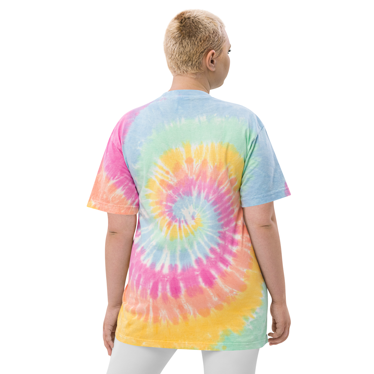 YHM Designs - YFB Iqaluit Oversized Tie-Dye T-Shirt - Crossed-X Design with Airport Code and Vintage Propliner - White Embroidery - Image 12