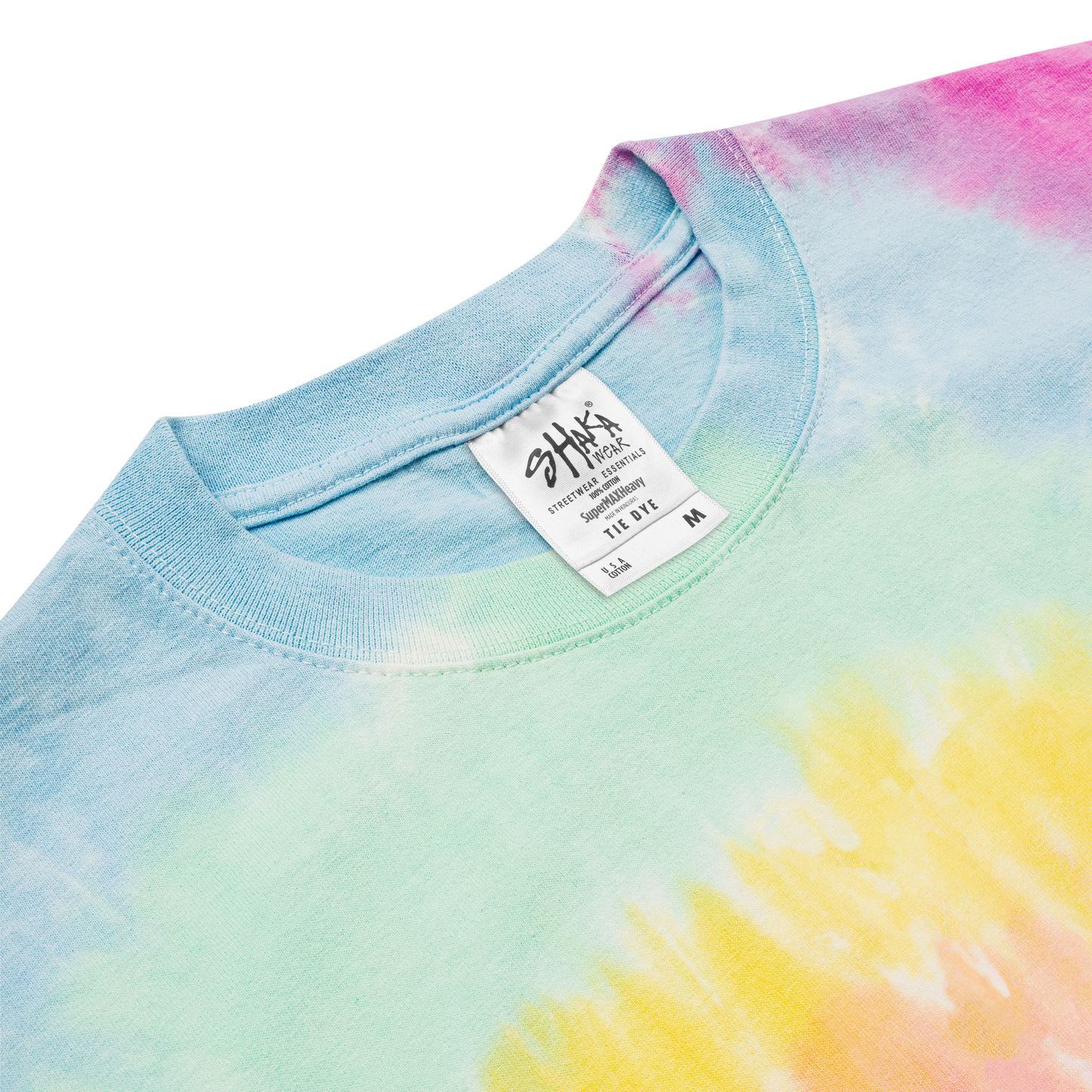 Crossed-X Oversized Tie-Dye T-Shirt • White Embroidery