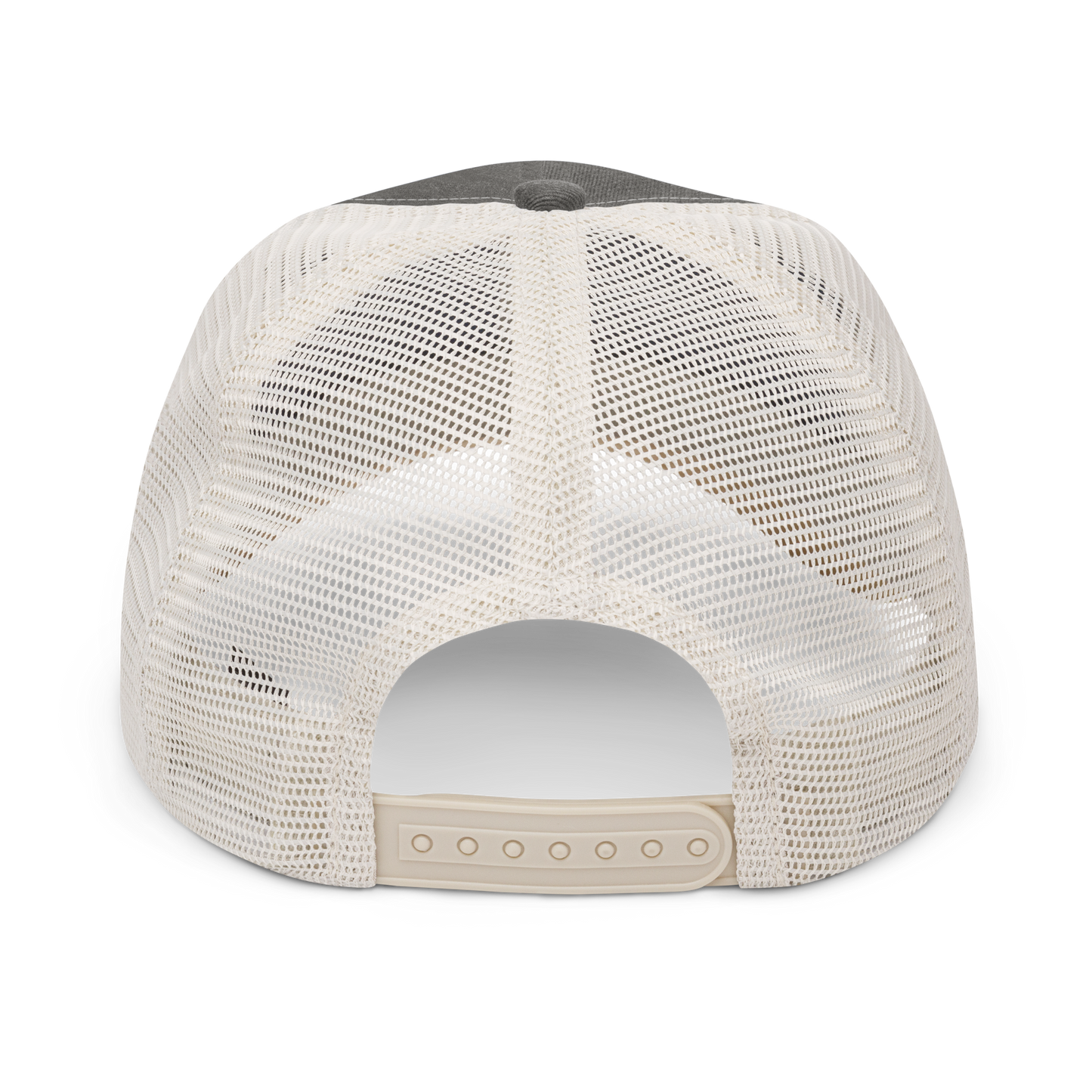 YHM Designs - YQG Windsor Pigment-Dyed Trucker Cap - Crossed-X Design with Airport Code and Vintage Propliner - White Embroidery - Image 11