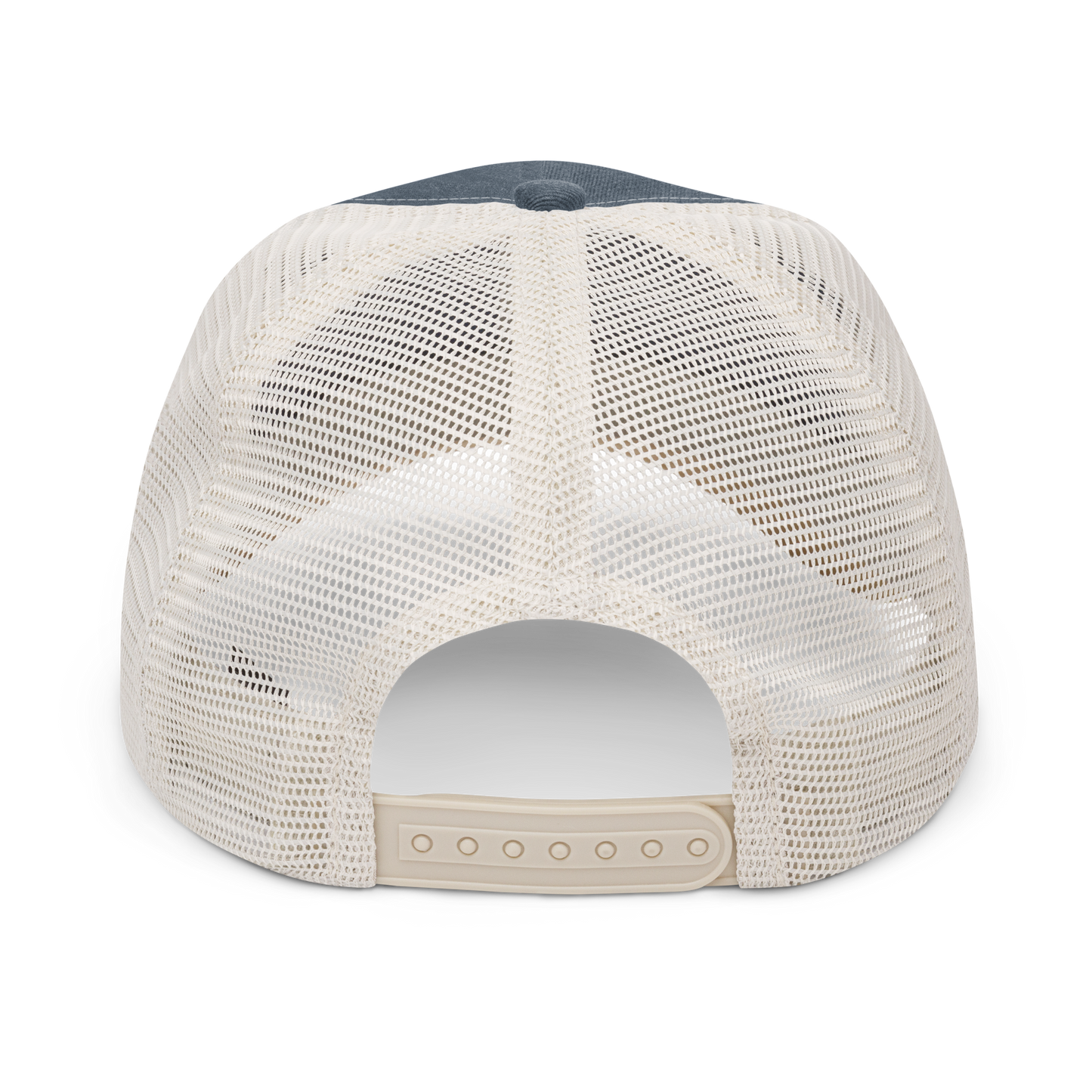 YHM Designs - YQG Windsor Pigment-Dyed Trucker Cap - Crossed-X Design with Airport Code and Vintage Propliner - White Embroidery - Image 14