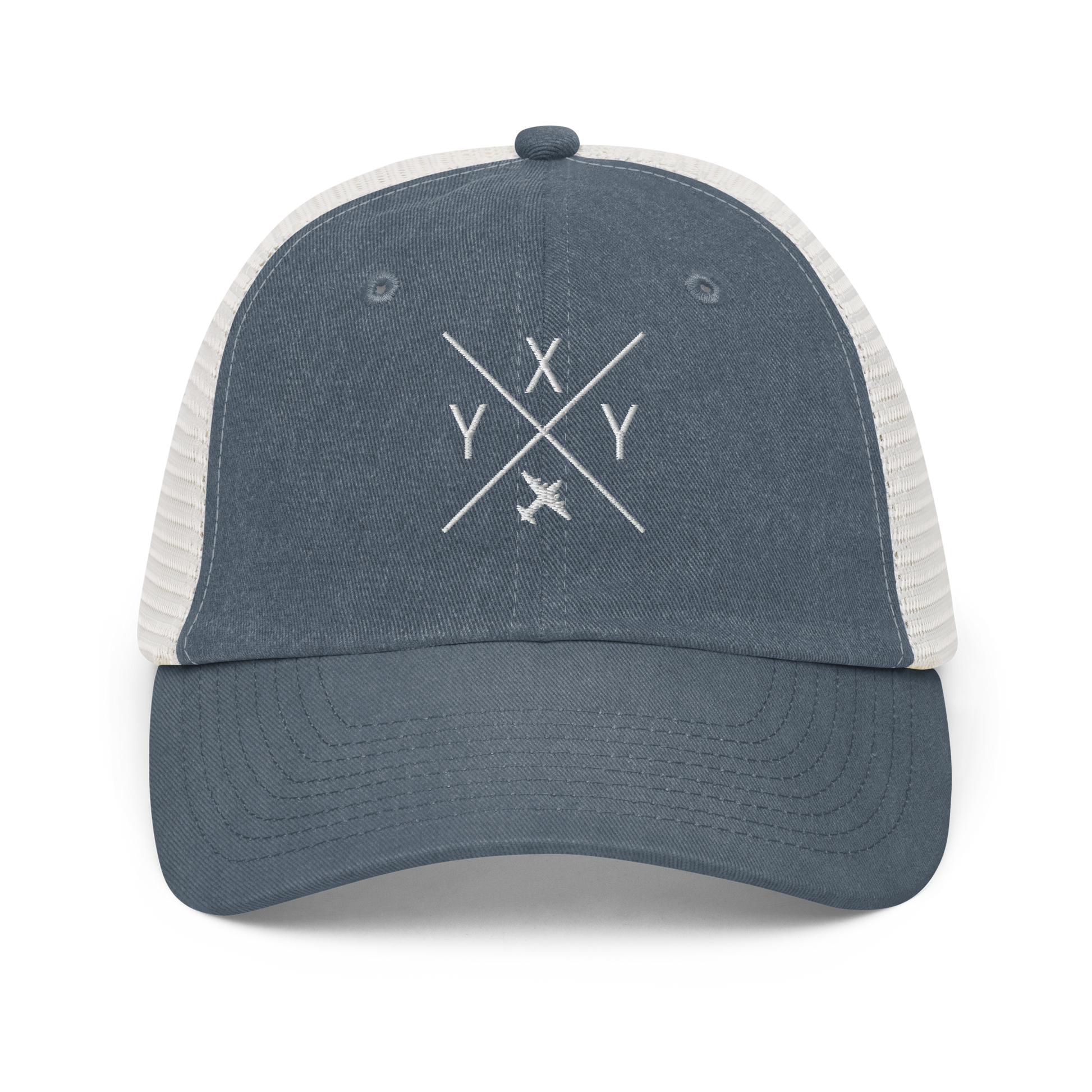 Crossed-X Pigment-Dyed Trucker Cap • YXY Whitehorse • YHM Designs - Image 06