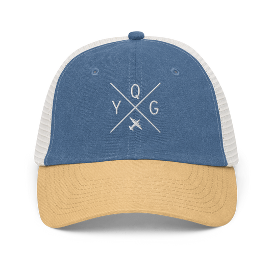Crossed-X Pigment-Dyed Trucker Cap • YQG Windsor • YHM Designs - Image 01