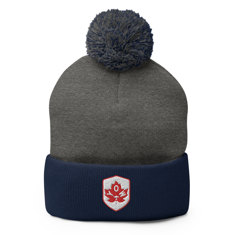 Maple Leaf Pom-Pom Beanie - Red/White • YOW Ottawa • YHM Designs - Image 09