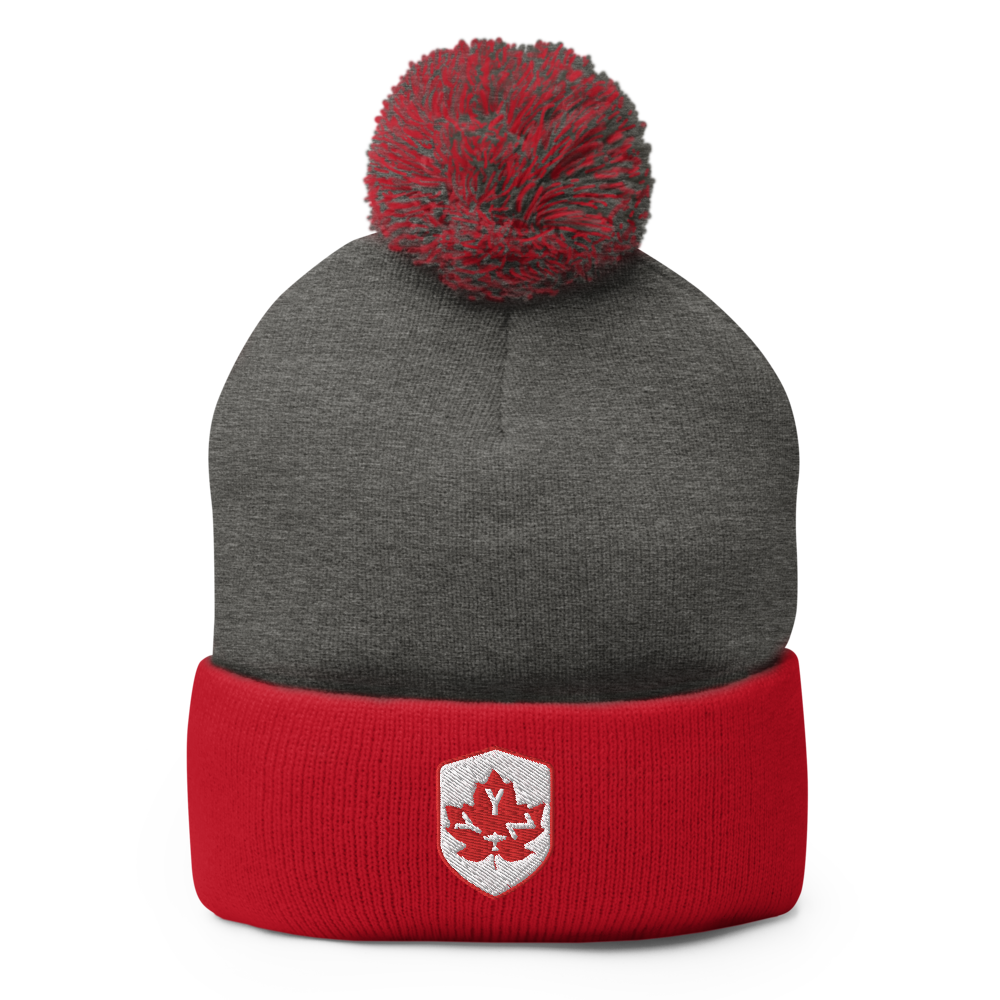 Maple Leaf Pom-Pom Beanie - Red/White • YYZ Toronto • YHM Designs - Image 08