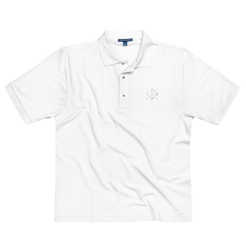 Crossed-X Men's Premium Polo • White Embroidery