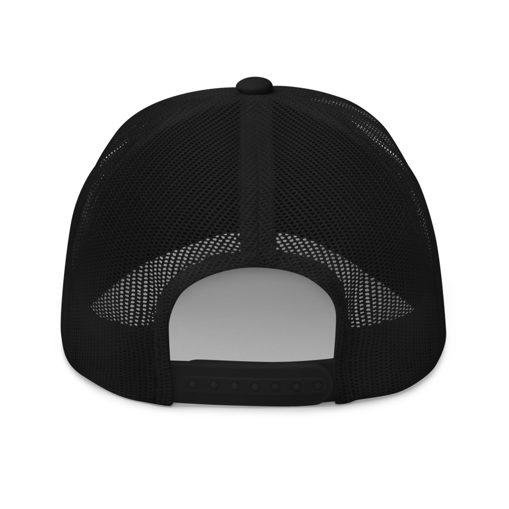 Roundel Trucker Hat - Black & White • GVA Geneva • YHM Designs - Image 05