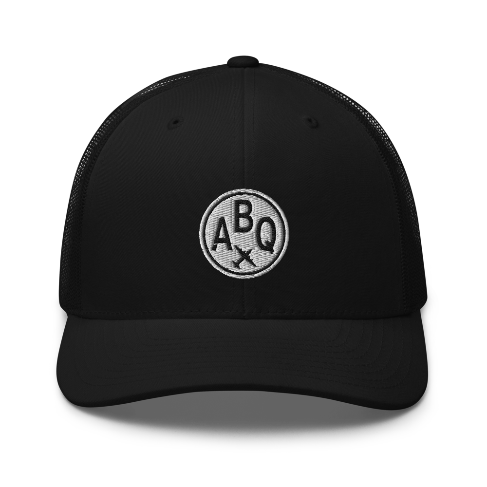 Roundel Trucker Hat - Black & White • ABQ Albuquerque • YHM Designs - Image 06