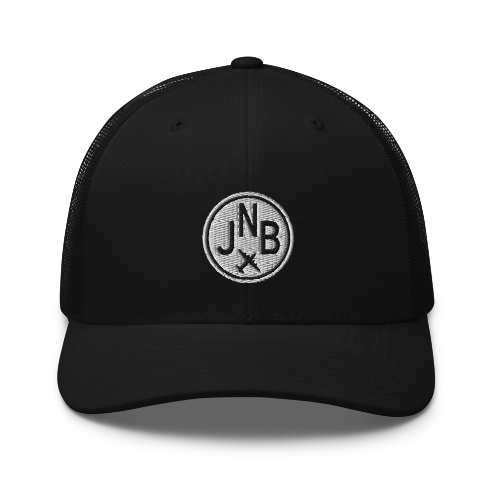Roundel Trucker Hat - Black & White • JNB Johannesburg • YHM Designs - Image 04