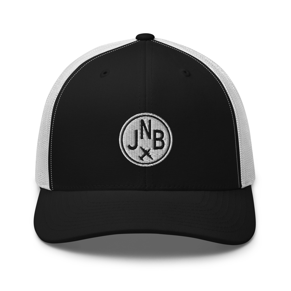 Roundel Trucker Hat - Black & White • JNB Johannesburg • YHM Designs - Image 07
