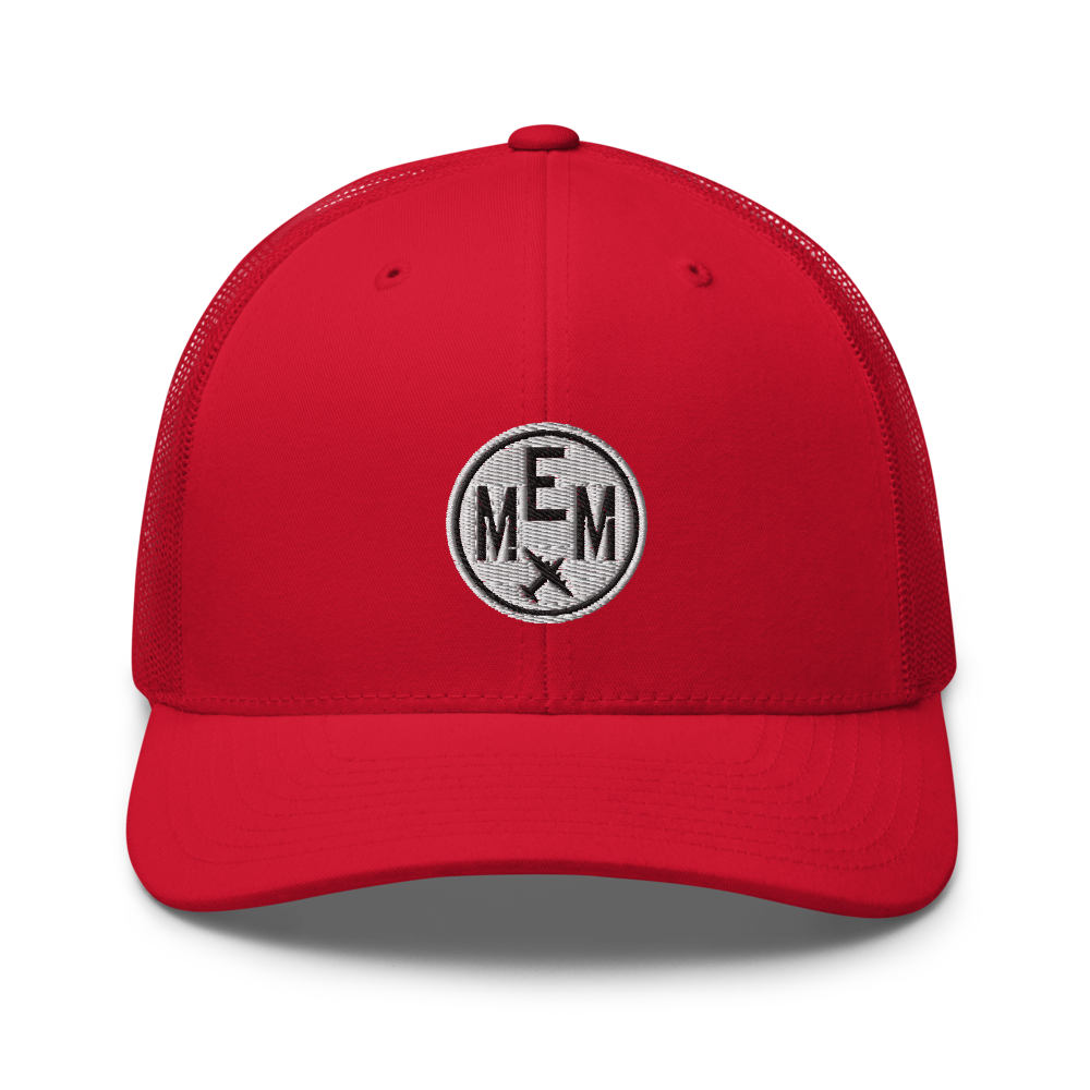 Roundel Trucker Hat - Black & White • MEM Memphis • YHM Designs - Image 09