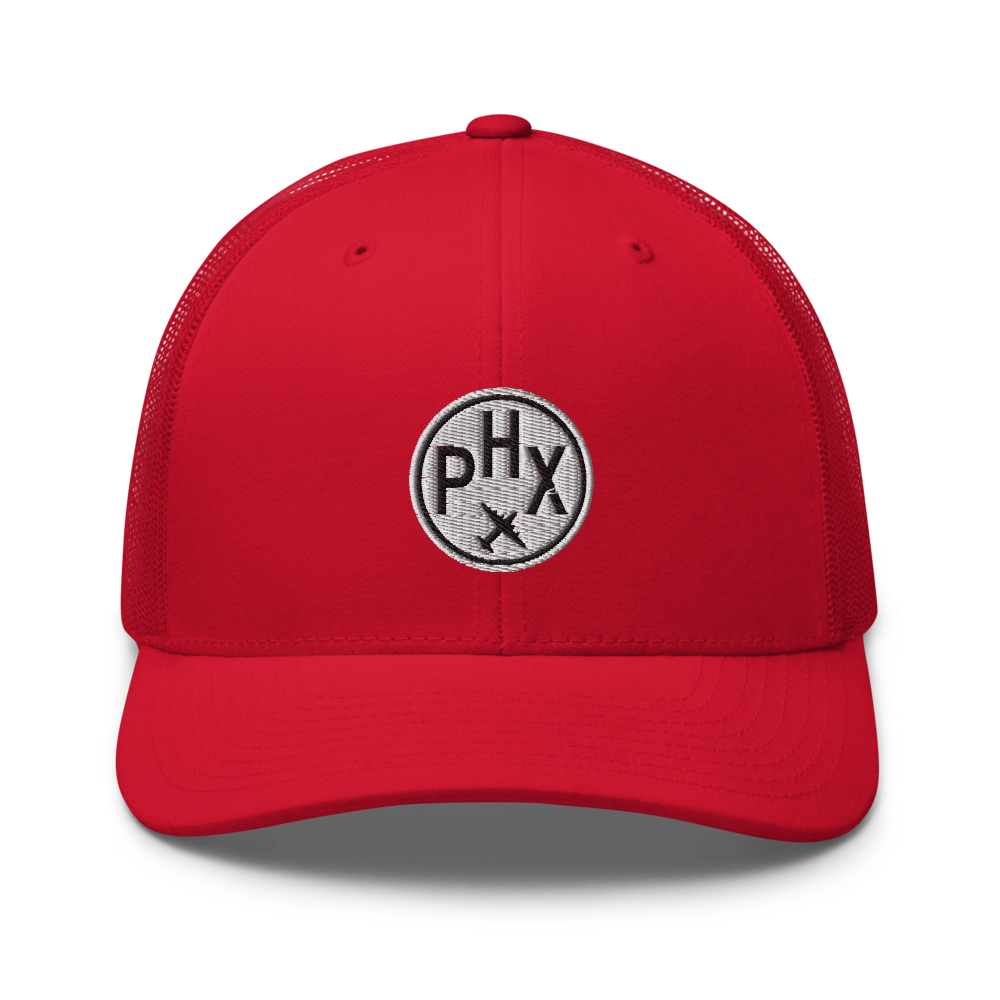 Roundel Trucker Hat - Black & White • PHX Phoenix • YHM Designs - Image 09