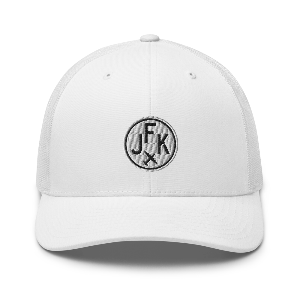 Roundel Trucker Hat - Black & White • JFK New York City • YHM Designs - Image 12