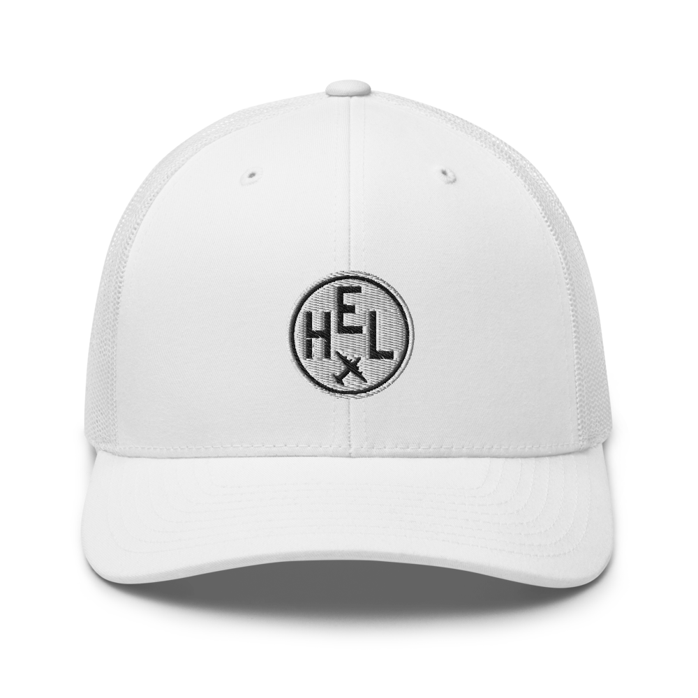 Roundel Trucker Hat - Black & White • HEL Helsinki • YHM Designs - Image 12
