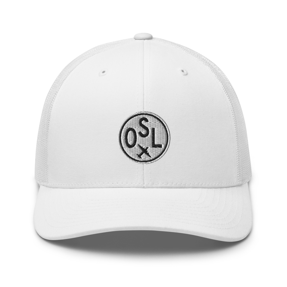 Roundel Trucker Hat - Black & White • OSL Oslo • YHM Designs - Image 12