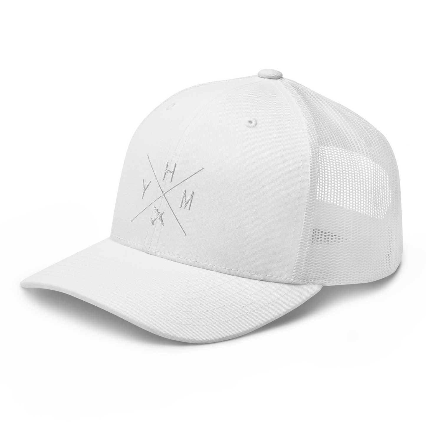 Crossed-X Trucker Cap • White Embroidery