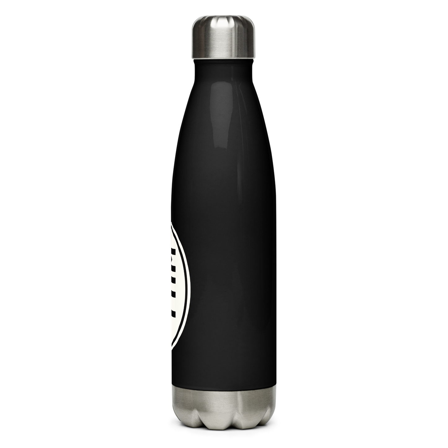 Oval Car Sticker Stainless Steel Water Bottle • White Graphic