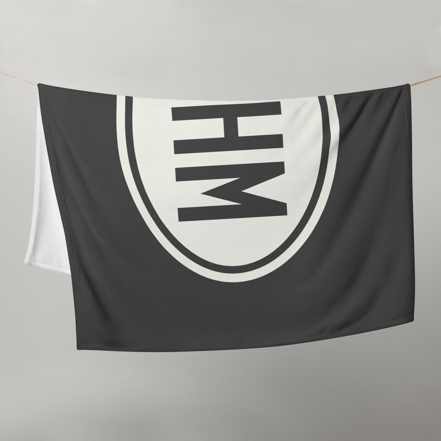 JAX Jacksonville Throw Blanket • Eclipse Grey with Oval Car Sticker Design • YHM Designs - Image 02