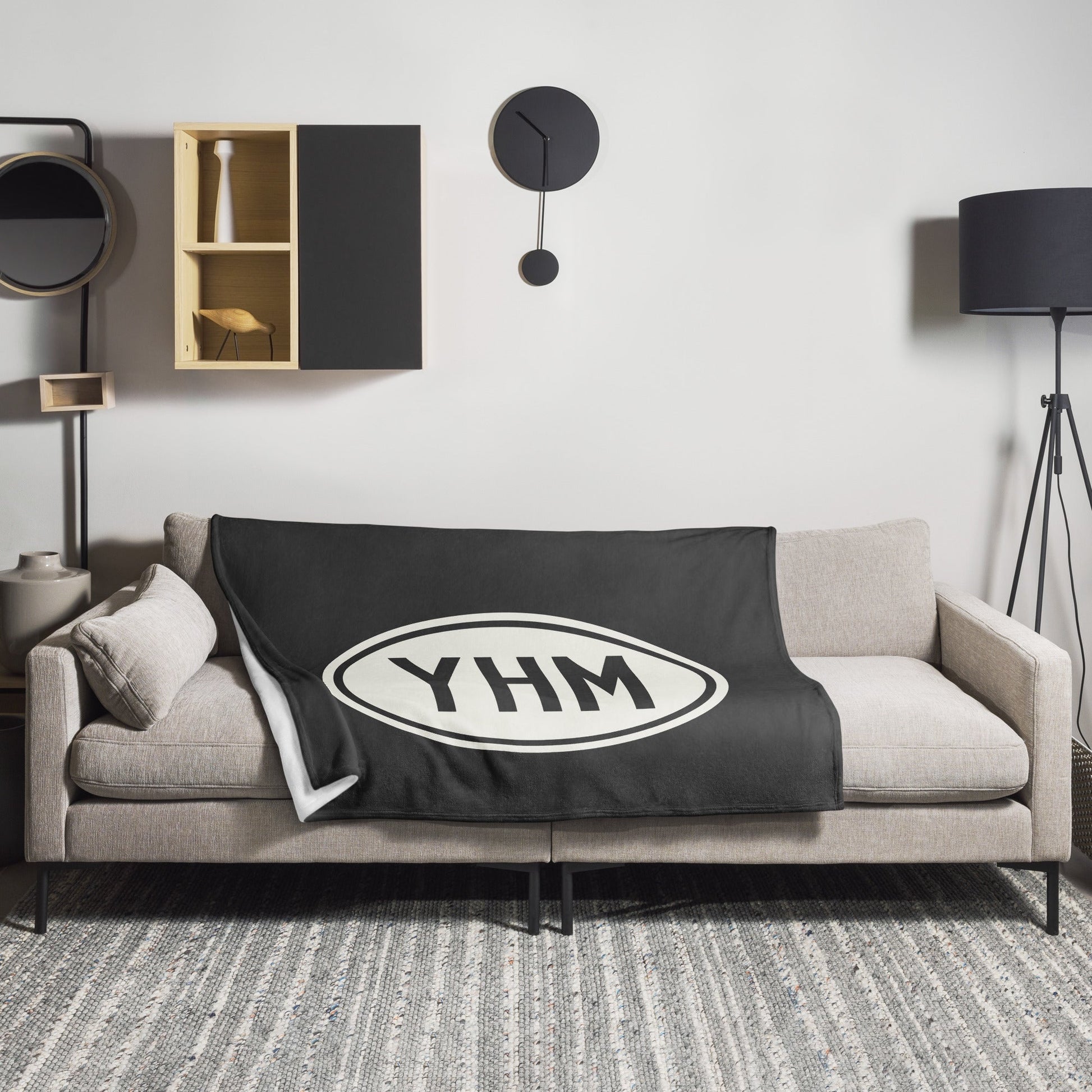 Unique Travel Gift Throw Blanket - White Oval • YYZ Toronto • YHM Designs - Image 08