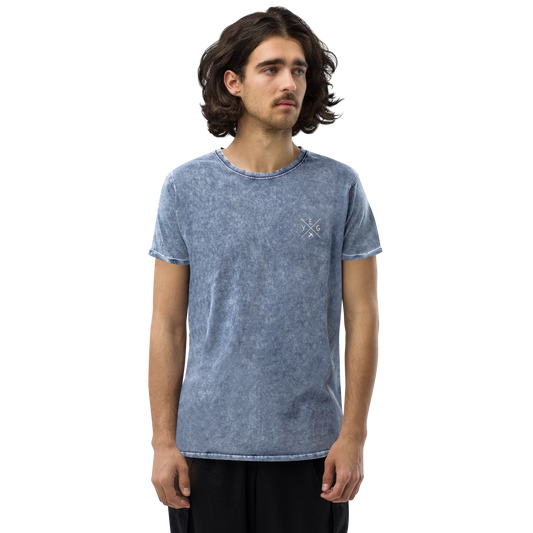 Crossed-X Denim T-Shirt • YEG Edmonton • YHM Designs - Image 01