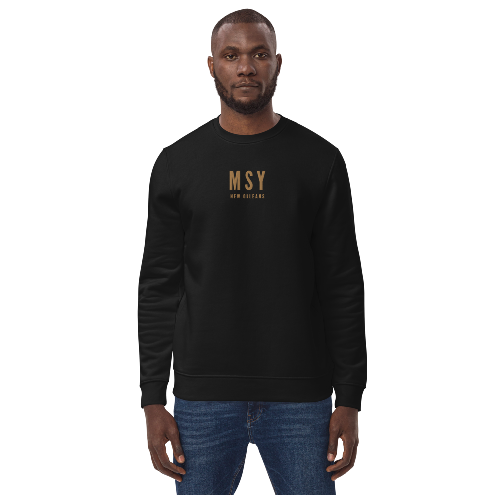 Sustainable Sweatshirt - Old Gold • MSY New Orleans • YHM Designs - Image 07