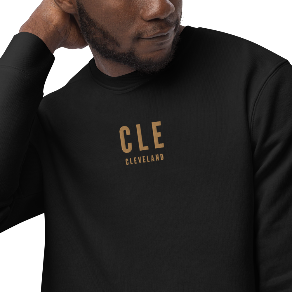 Sustainable Sweatshirt - Old Gold • CLE Cleveland • YHM Designs - Image 06
