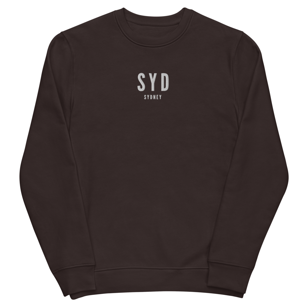 YHM Designs - SYD Sydney Sustainable Eco Sweatshirt - Embroidered with City Name and Airport Code - Image 03