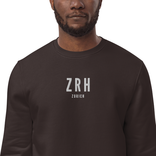 Sustainable Sweatshirt - White • ZRH Zurich • YHM Designs - Image 02