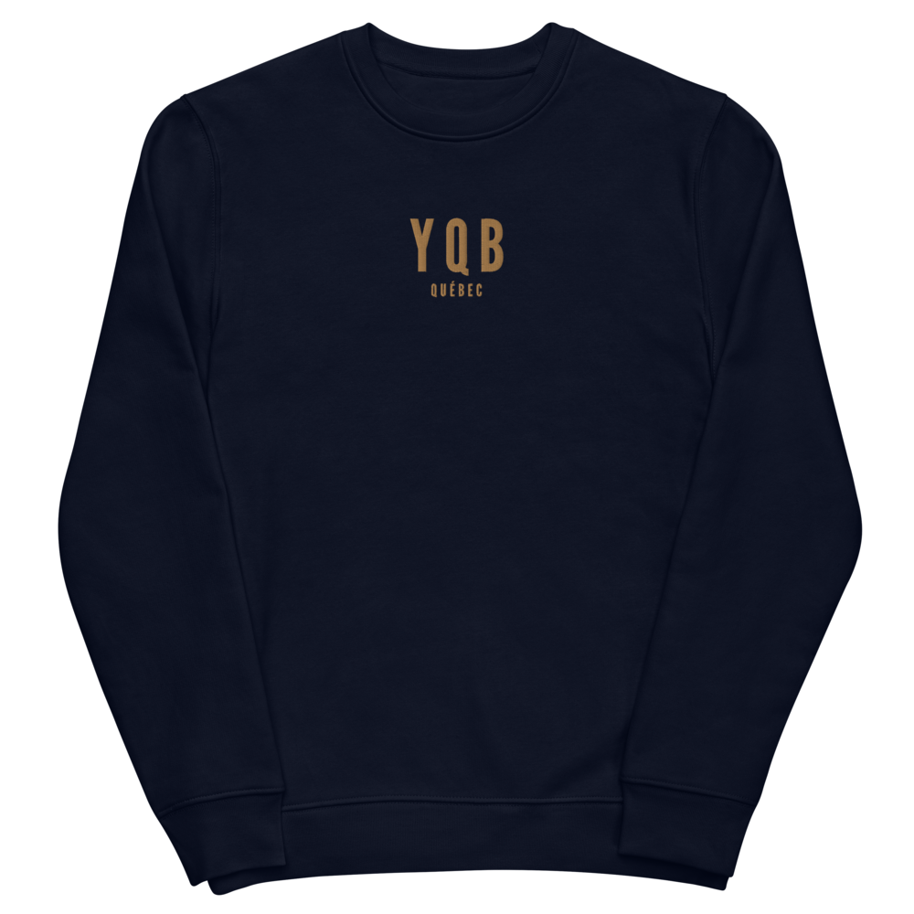 Sustainable Sweatshirt - Old Gold • YQB Quebec City • YHM Designs - Image 02