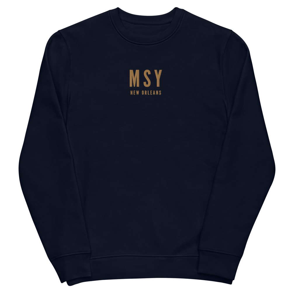 Sustainable Sweatshirt - Old Gold • MSY New Orleans • YHM Designs - Image 02