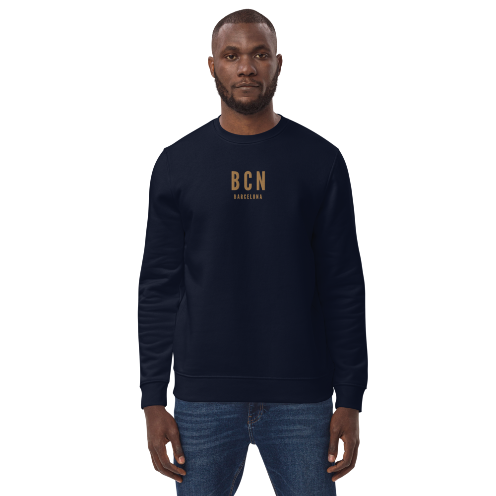 Sustainable Sweatshirt - Old Gold • BCN Barcelona • YHM Designs - Image 01