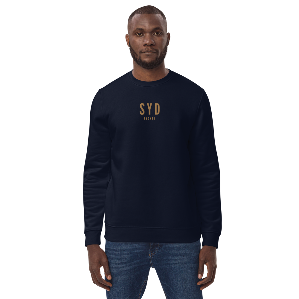 YHM Designs - SYD Sydney Sustainable Eco Sweatshirt - Embroidered with City Name and Airport Code - Image 01