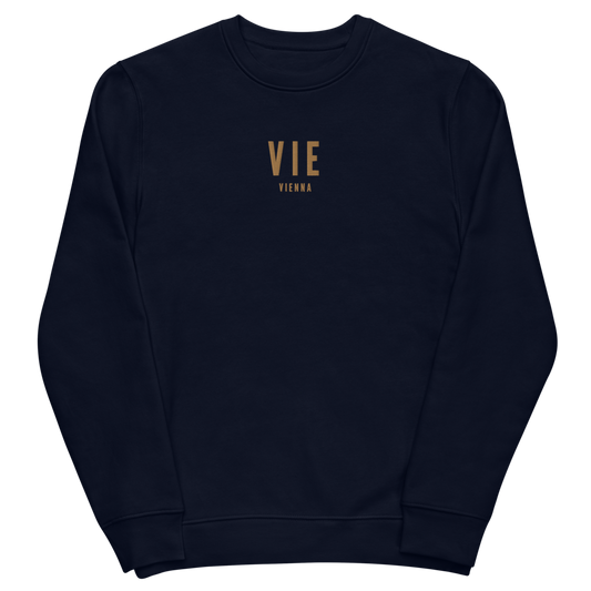 YHM Designs - VIE Vienna Sustainable Eco Sweatshirt - Embroidered with City Name and Airport Code - Image 02
