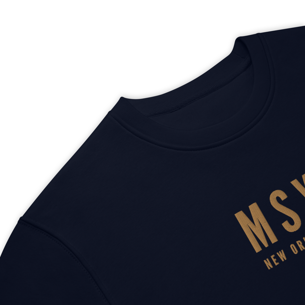 Sustainable Sweatshirt - Old Gold • MSY New Orleans • YHM Designs - Image 04