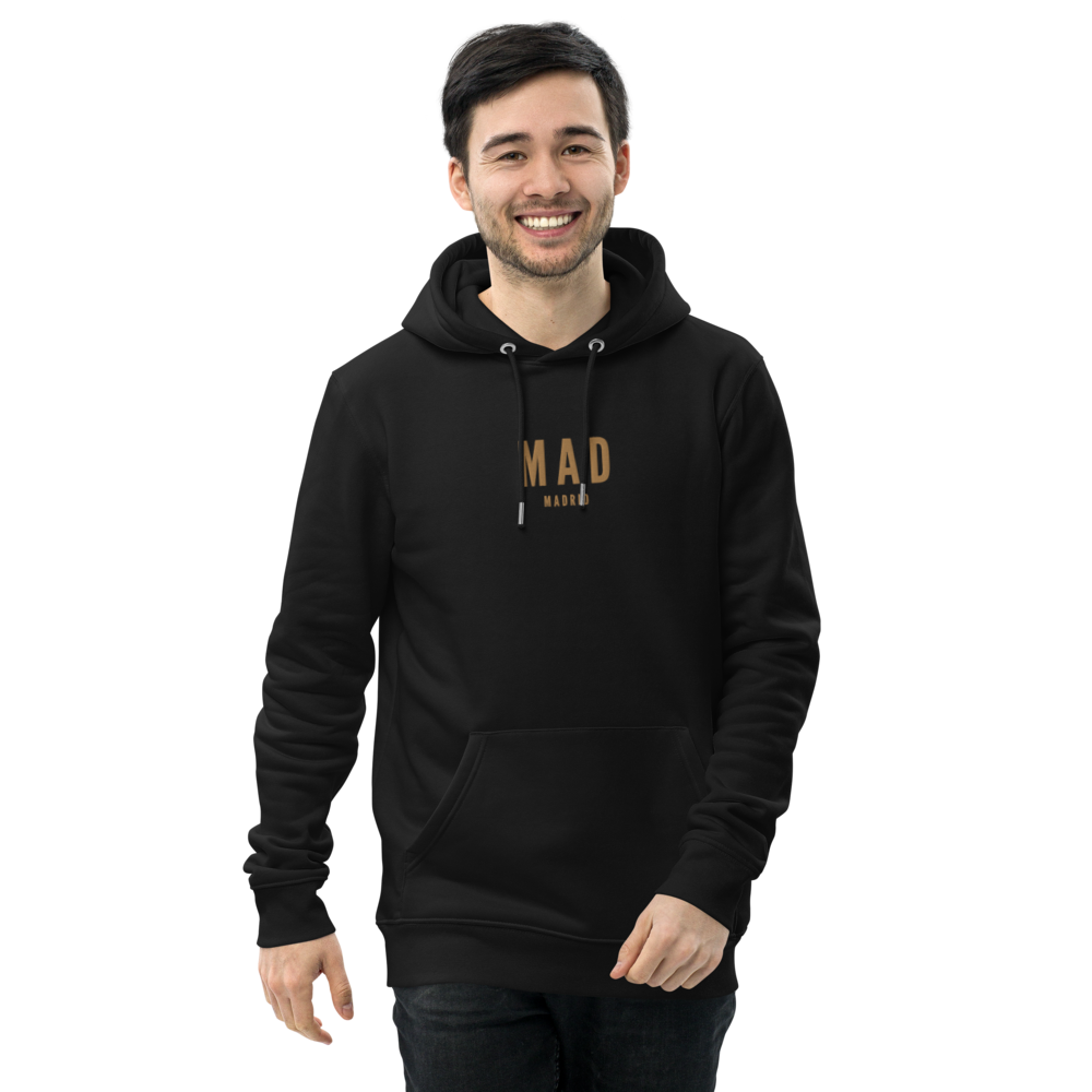 YHM Designs - MAD Madrid Eco Hoodie - Embroidered with City Name and Airport Code - Image 07