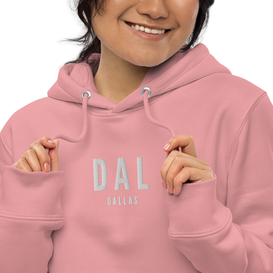 Sustainable Hoodie - White • DAL Dallas • YHM Designs - Image 02