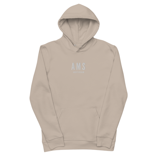 Sustainable Hoodie - White • AMS Amsterdam • YHM Designs - Image 02