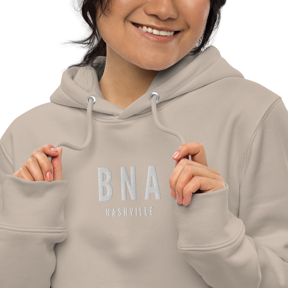 Sustainable Hoodie - White • BNA Nashville • YHM Designs - Image 04