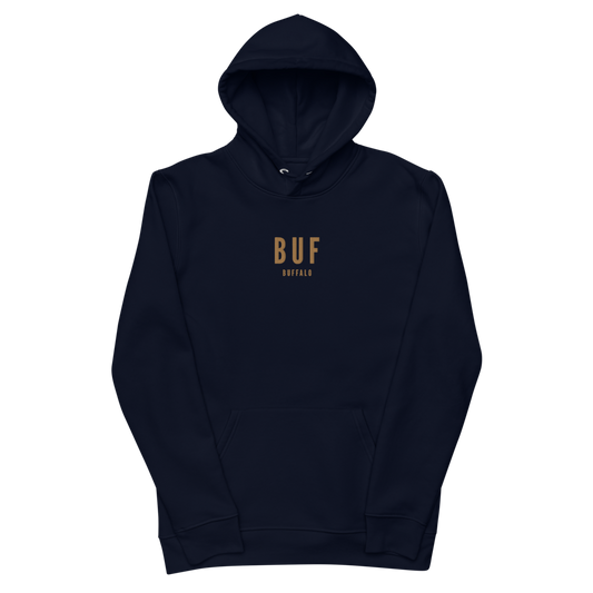 Sustainable Hoodie - Old Gold • BUF Buffalo • YHM Designs - Image 02